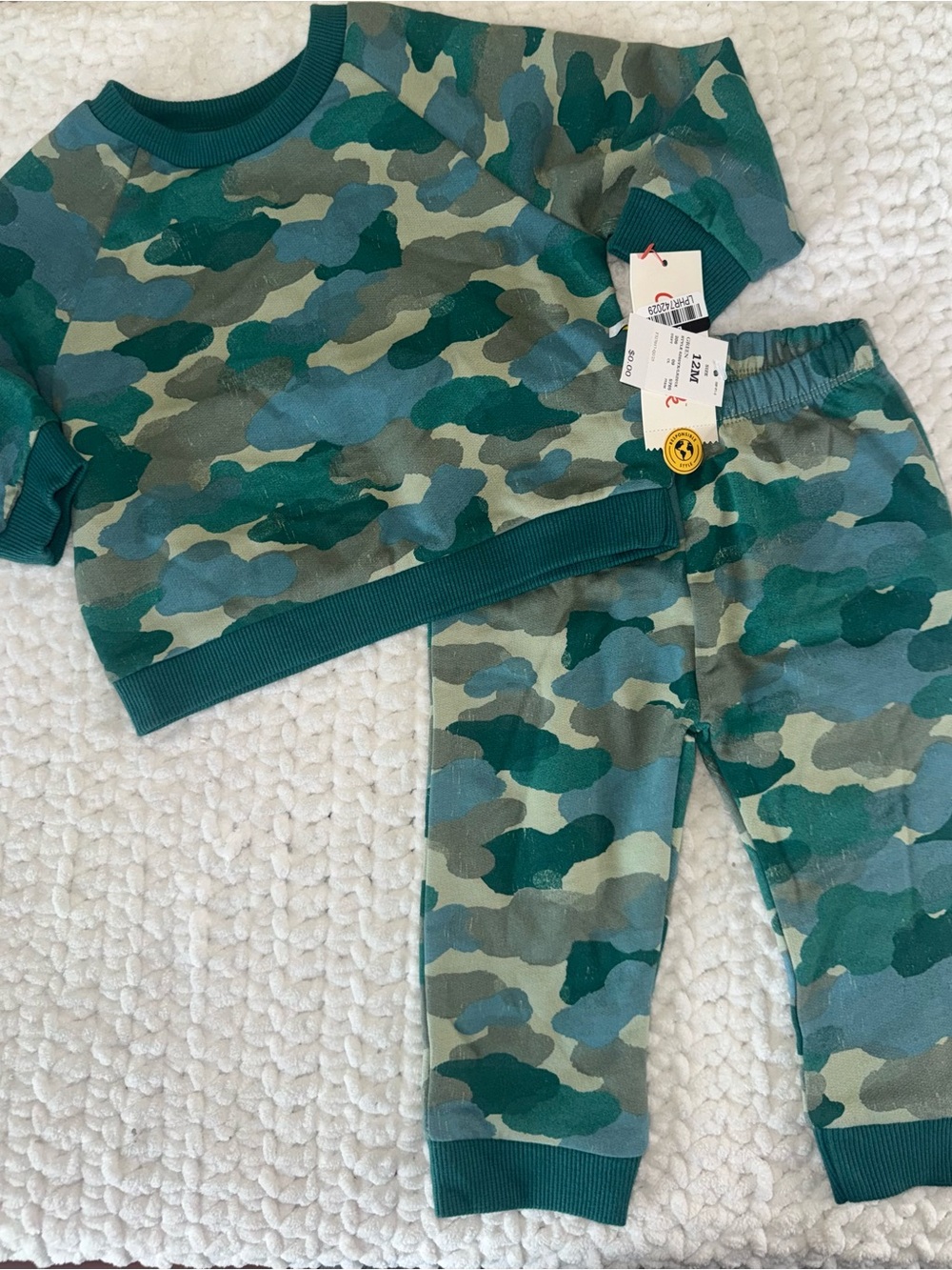 Kids Camouflage Sweatshirt & Jogger Set - Green Camo